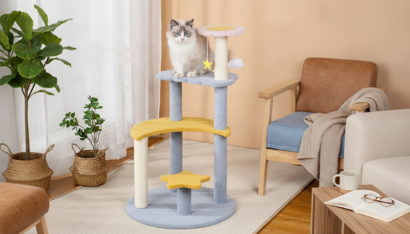 5-Layer Cat Tree: Sisal Scratcher & Jump Platforms